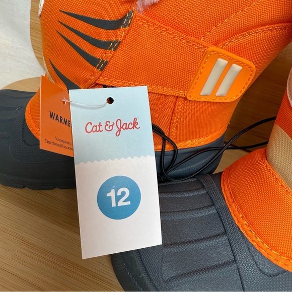 Cat & Jack Kids Tiger Winter Boots Kids Size 12 – Faux Fur Insulated Snow Boots - Picture 4 of 11